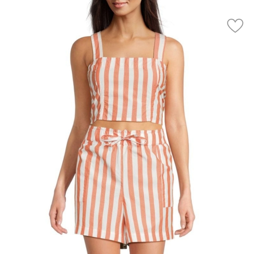 NWT Kensie Striped Blue and White Paperbag Shorts - Picture 2 of 5